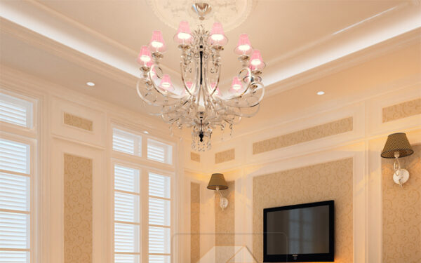 Phong thủy trang trí đèn chùm pha lê