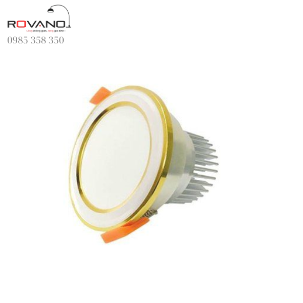 Đèn LED âm trần Asia mặt bạc viền vàng 7w RLAT MBVDS7