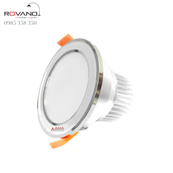 Đèn Led âm trần Asia đổi màu viền bạc 7w RLAT MBB7
