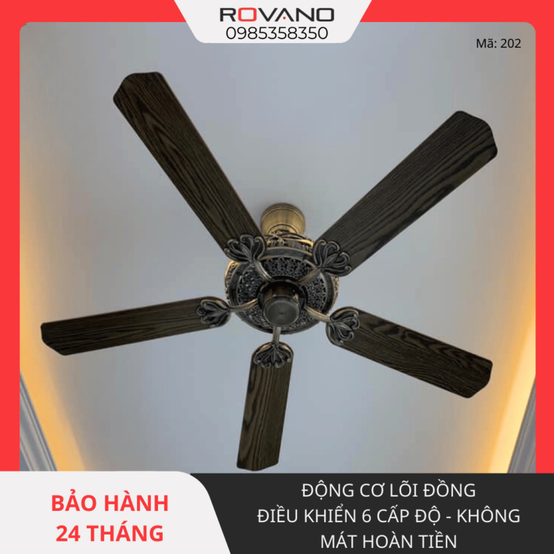 Quạt Trần 5 Cánh Gỗ RQT-202KD