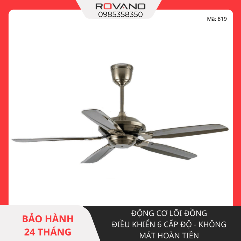 Quạt Trần Đèn 5 Cánh RQT-819KD