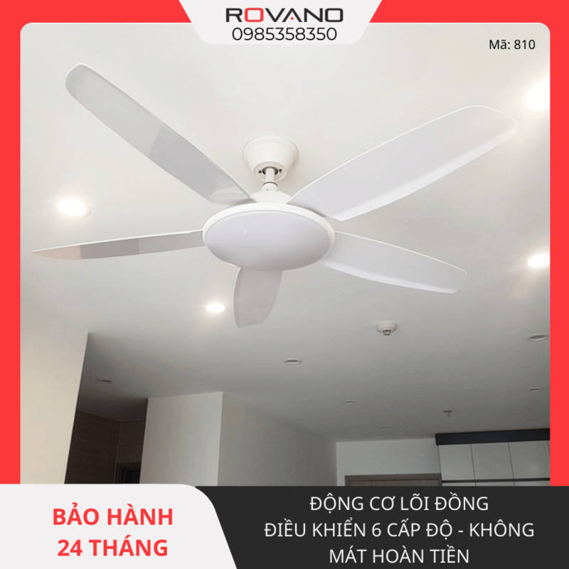 Quạt Trần Đèn 5 Cánh Nhựa RQT-810