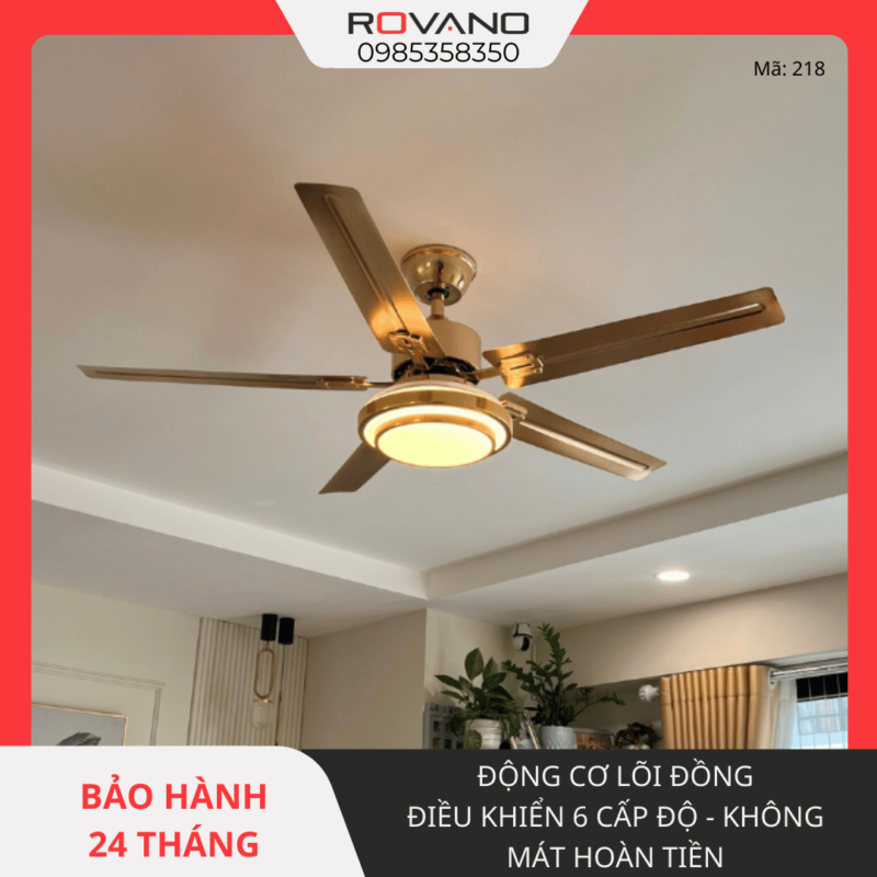 Quạt Trần Đèn 5 Cánh Sắt RQT-218