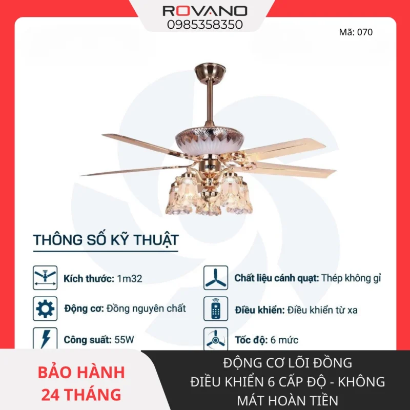 quạt trần đèn rqt-070