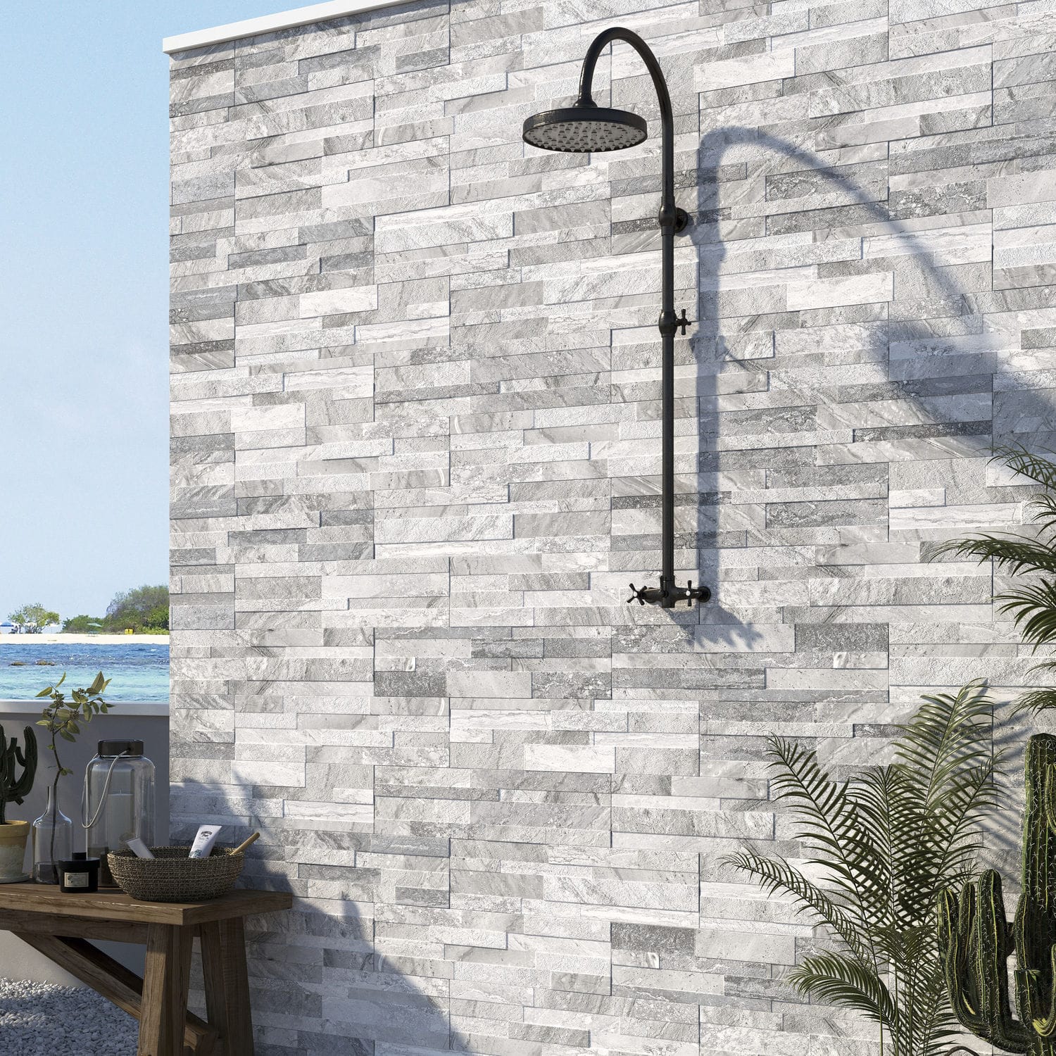 Ốp gạch trang trí tường ngoài trời