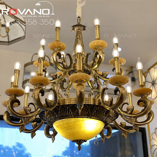 Mẫu đèn chùm ngoài trời làm từ đồng tại ROVANO